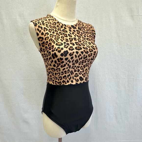 Summersalt The Surf Leopard Print One Piece Swimsuit Women’s Size 6 Two Tone NWT - Picture 3 of 16